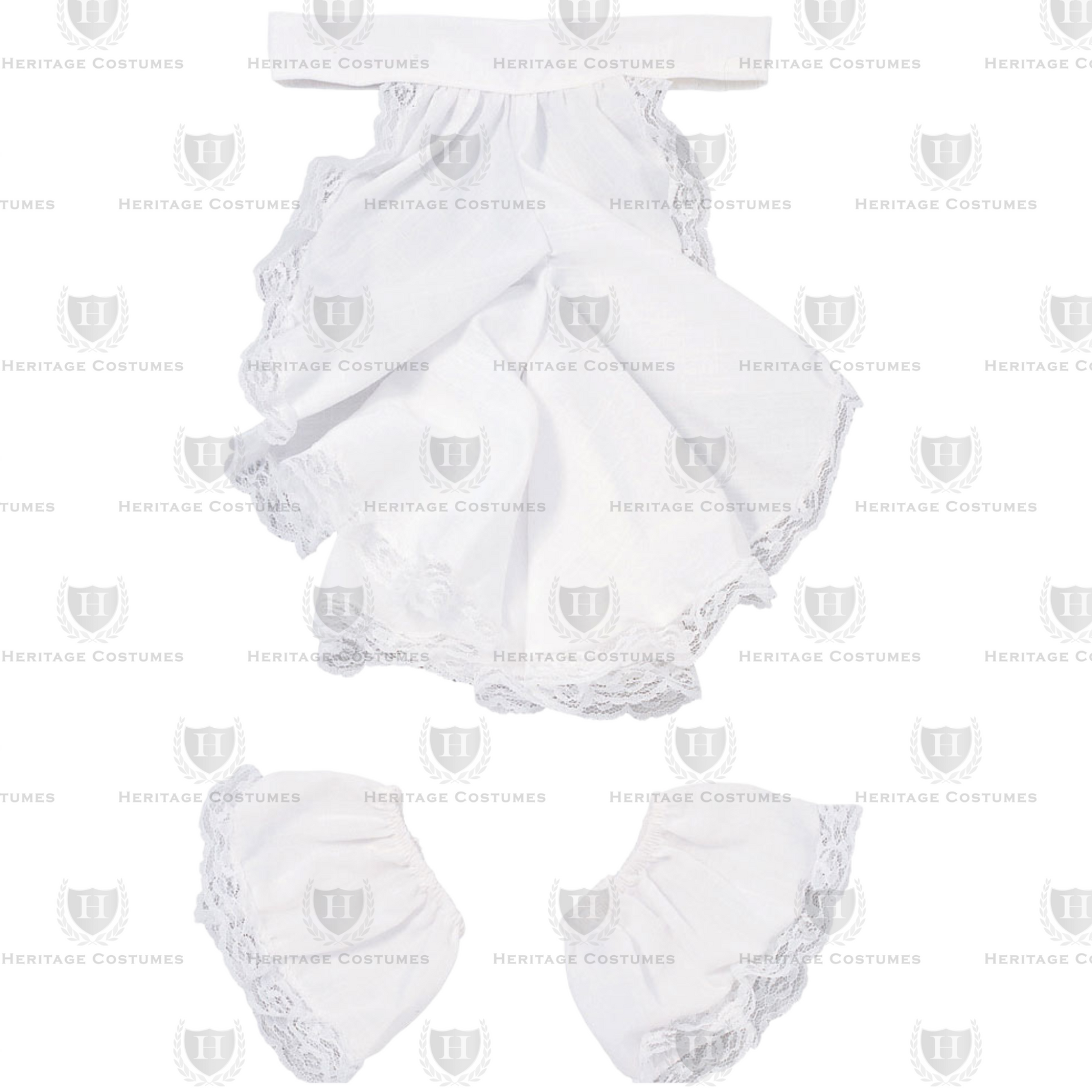 18th-century colonial jabot and cuff accessory set