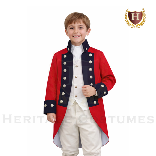 British Redcoat Officer Children’s Revolutionary War Uniform Jacket