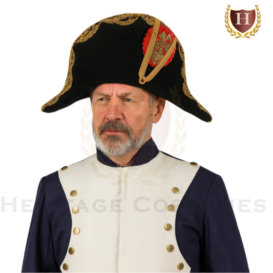 Deluxe Napoleonic Bicorne Hat for Historical Reenactments