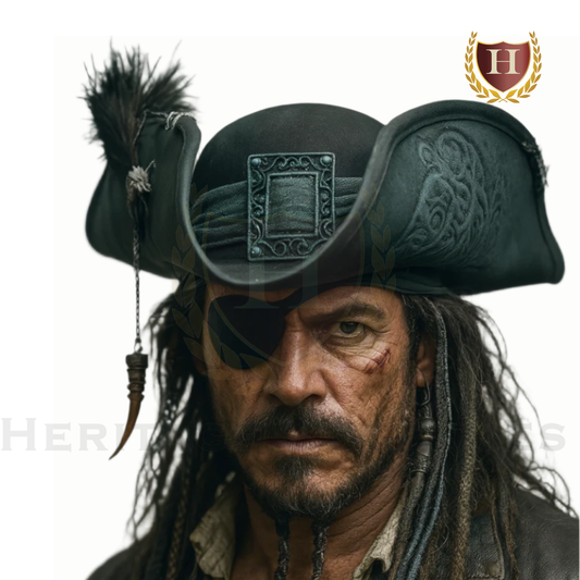 Deluxe Pirate Kraken Tricorn Hat – Tentacle Embossed, Feathered, Nautical-Themed Costume Accessory