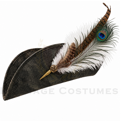 Faux Leather Pirate Tricorn Hat