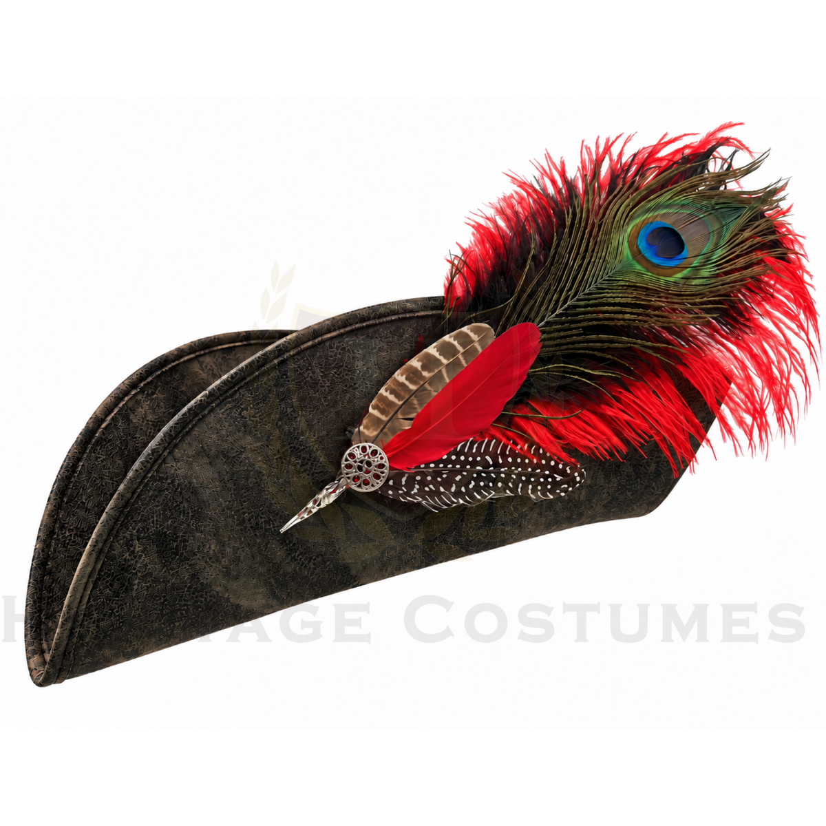 Faux Leather Pirate Tricorn Hat