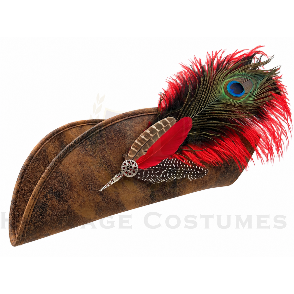 Faux Leather Pirate Tricorn Hat