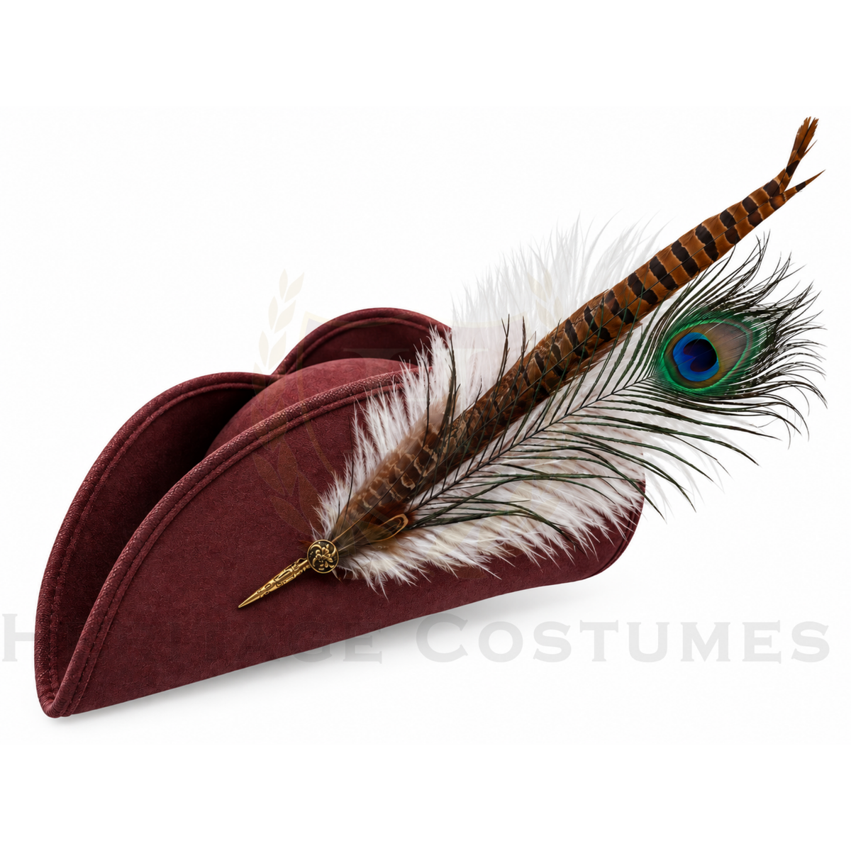 Faux Leather Pirate Tricorn Hat