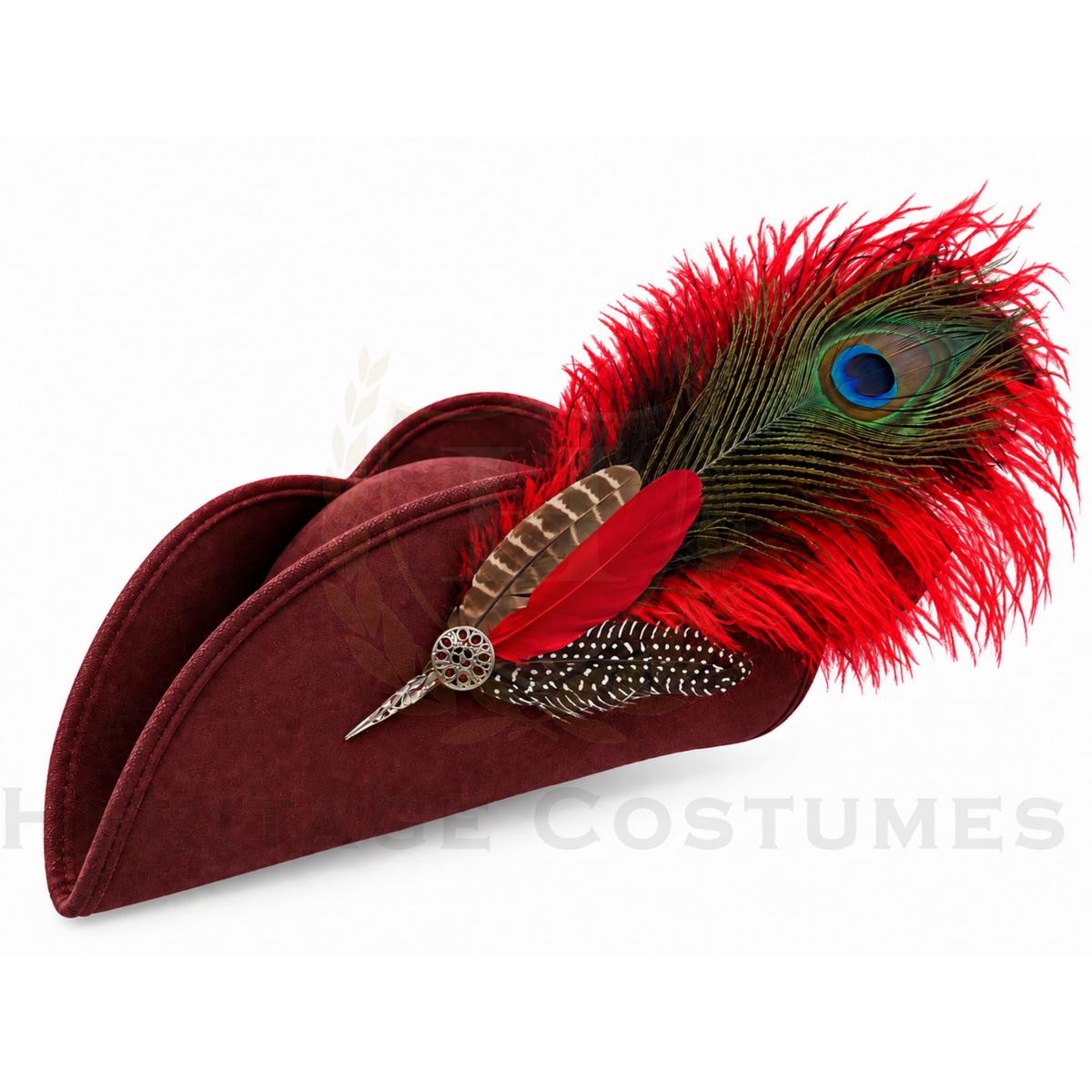 Faux Leather Pirate Tricorn Hat