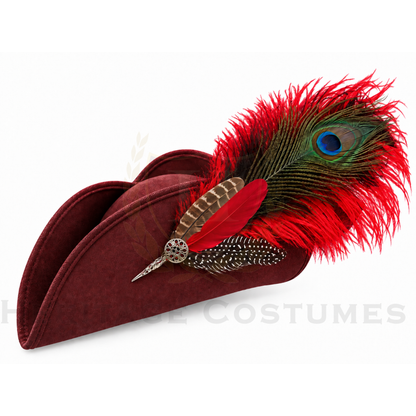 Faux Leather Pirate Tricorn Hat