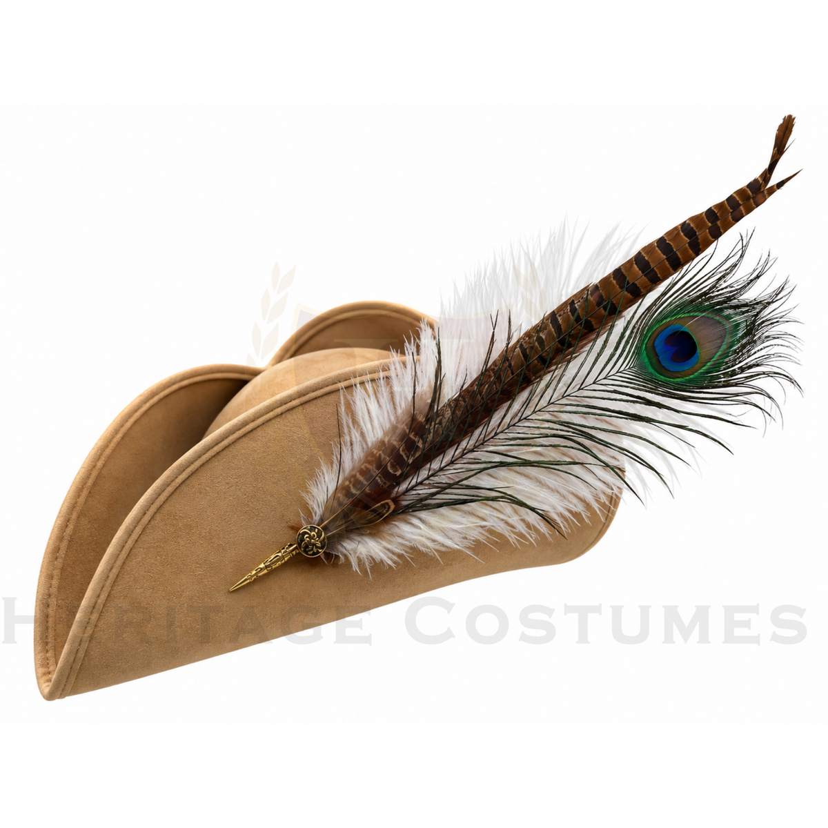 Faux Leather Pirate Tricorn Hat