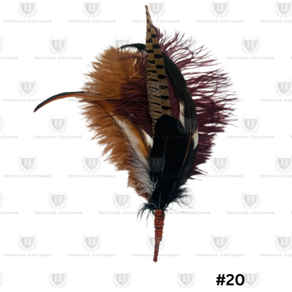Feather view of a flat-front pirate hat made from weathered faux leather, featuring a classic tricorn shape and detailed stitching. Ideal for pirate costumes, cosplay, and themed events.
