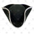 Front view of black tricorne hat with white trim – 18th-century colonial-style hat, perfect for Revolutionary War reenactments, historical costumes, and theatrical performances.