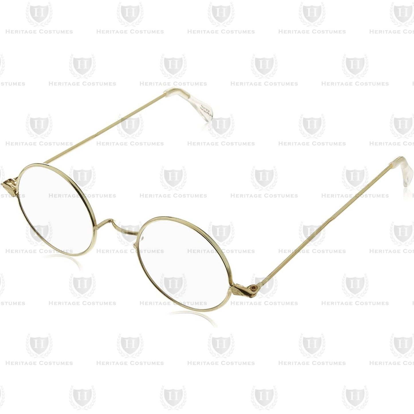 intage gold wire-framed round glasses – Classic 19th-century style eyewear for historical costumes, reenactments, and Susan B. Anthony outfits.