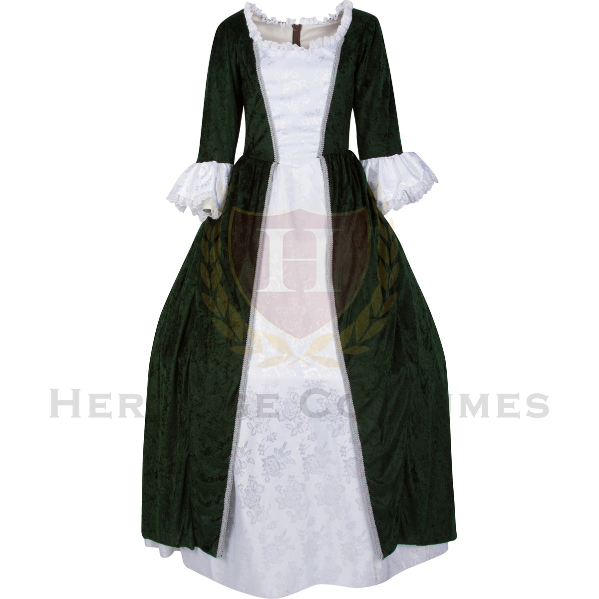 Women's  Velvet and Satin Jacquard Colonial Dress