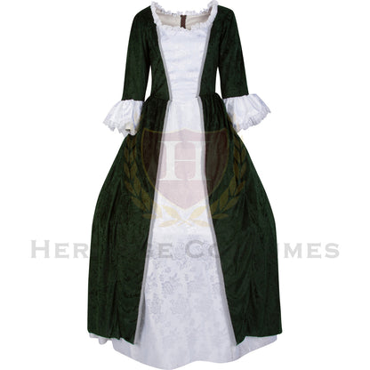 Women's  Velvet and Satin Jacquard Colonial Dress
