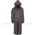 This is a front view of the grey adult Celtic hooded robe with the hood up. It features flowing sleeves and a dramatic medieval-inspired design. It is perfect for Renaissance fairs, fantasy cosplay, theatrical performances, and historical reenactments.