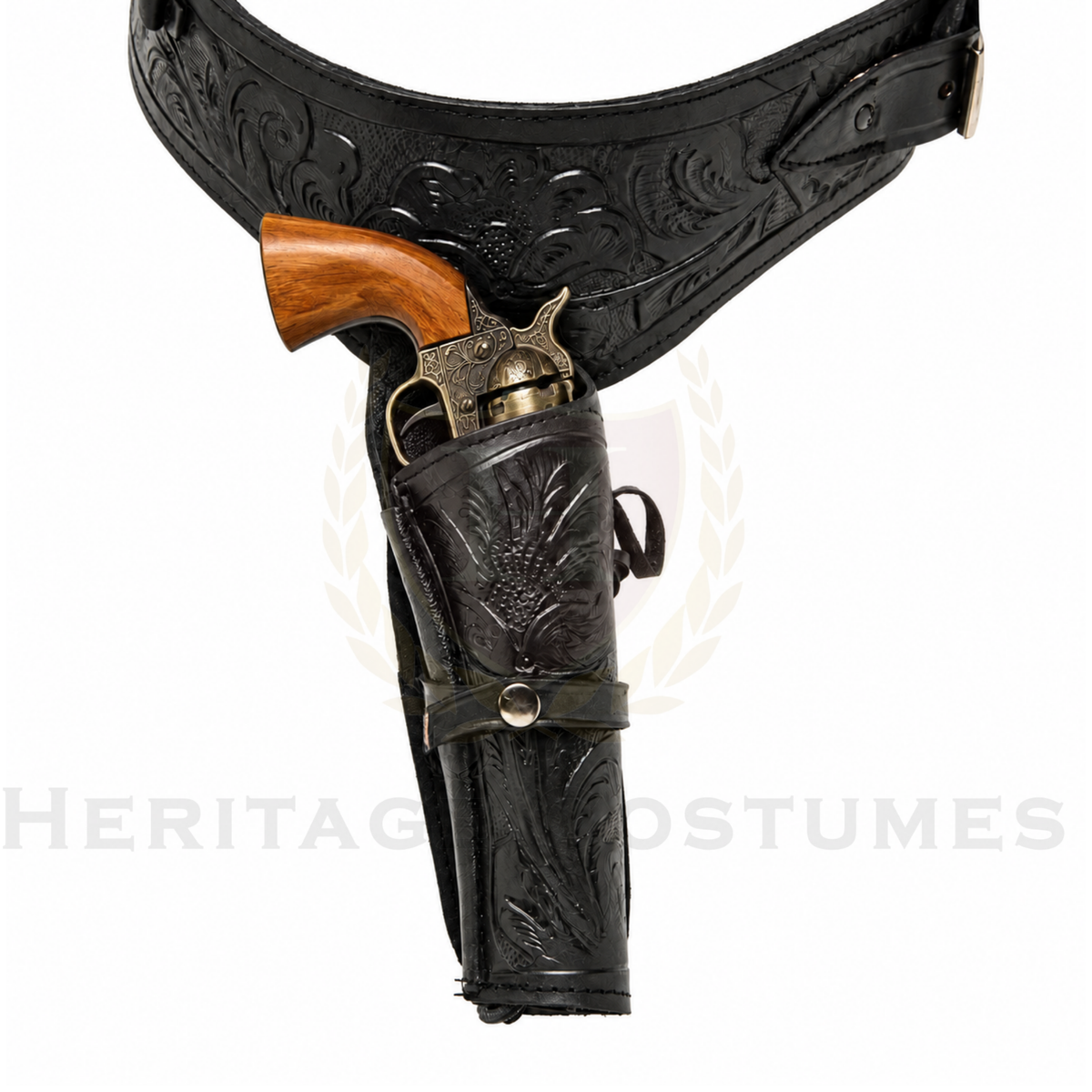 Old West Gun & Holster Set, Leather Western Holster with Belt, Western Revolver