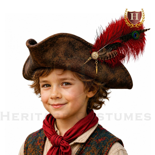 Kids Faux Leather Pirate Hat