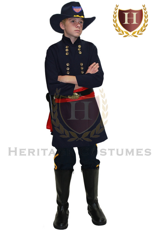 General Custer Children's Civil War Officer Uniform Costume - Authentic Looking Union Soldier Outfit for Kids