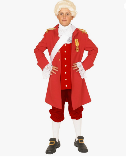 Kids' Colonial King George III Costume - Perfect for History Projects, Colonial Reenactments