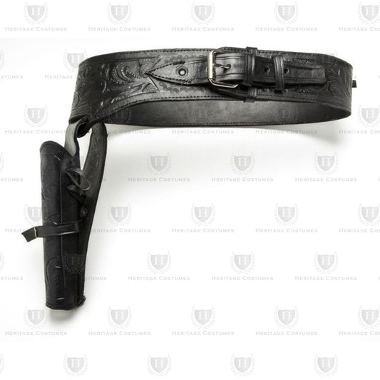 Old West Gun & Holster Set, Leather Western Holster with Belt, Western Revolver