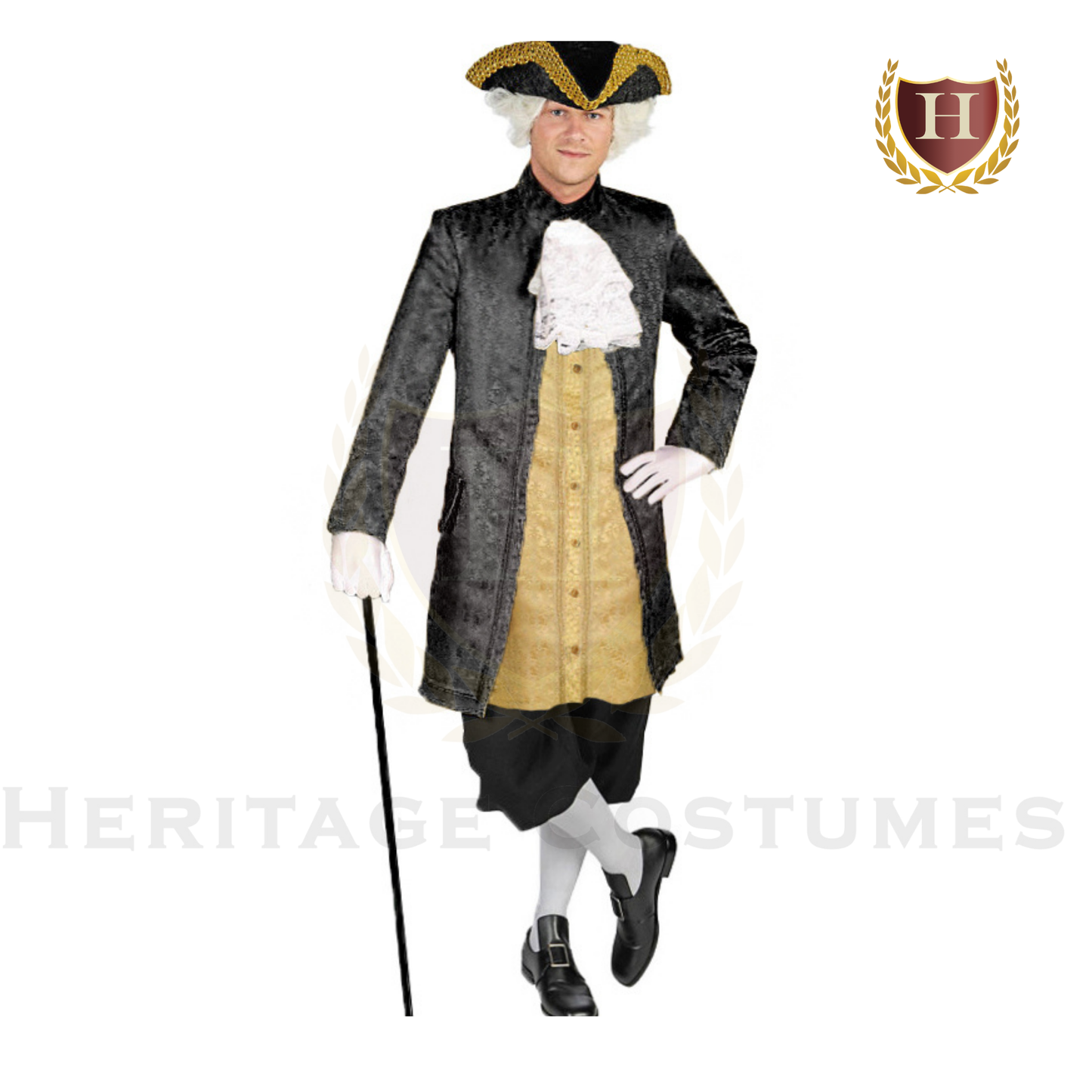 Men’s Baroque Rococo Brocade Frock Coat