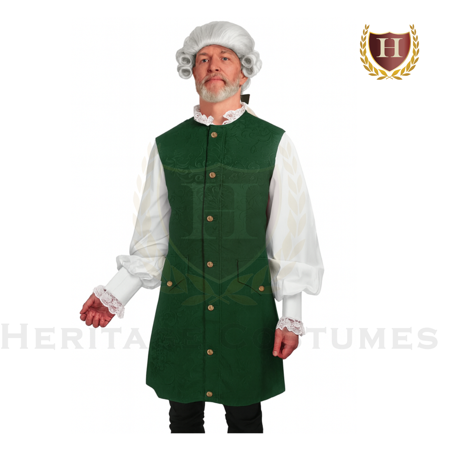 Men’s Colonial Brocade Waistcoat Gentleman’s Vest