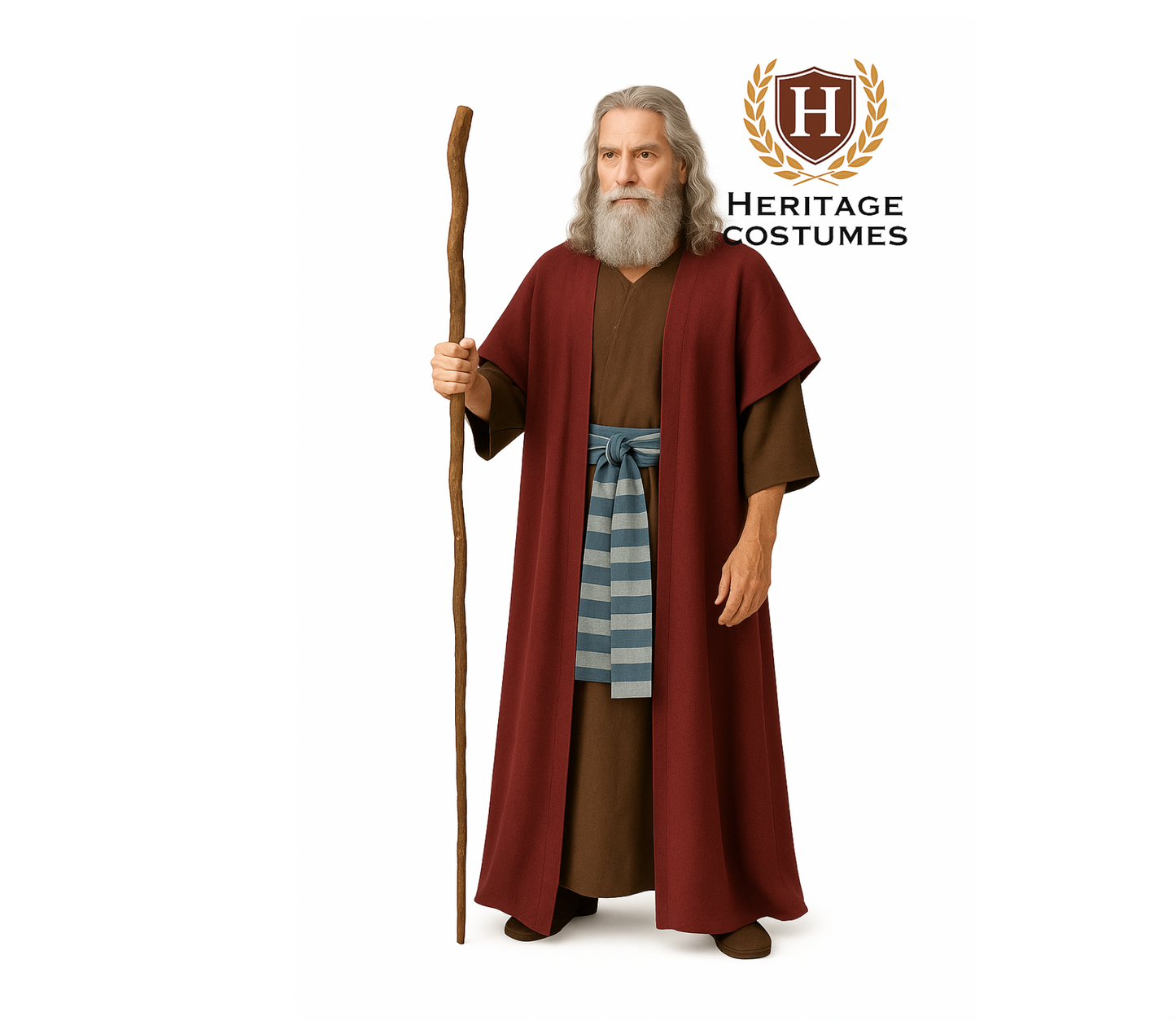 Adult Moses Biblical Robe Set – Authentic Bible Costume for Nativity and Reenactments