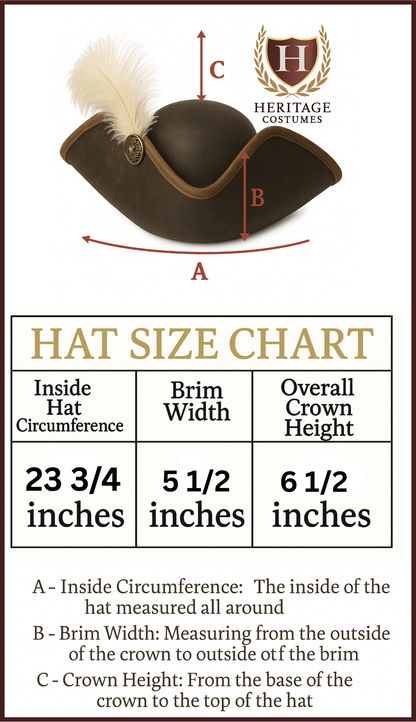 Deluxe Napoleonic Bicorne Hat for Historical Reenactments