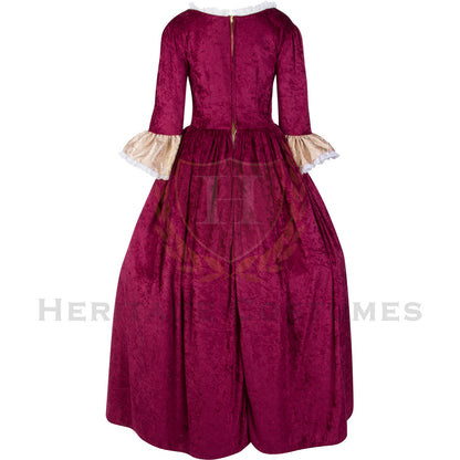 Women's  Velvet and Satin Jacquard Colonial Dress