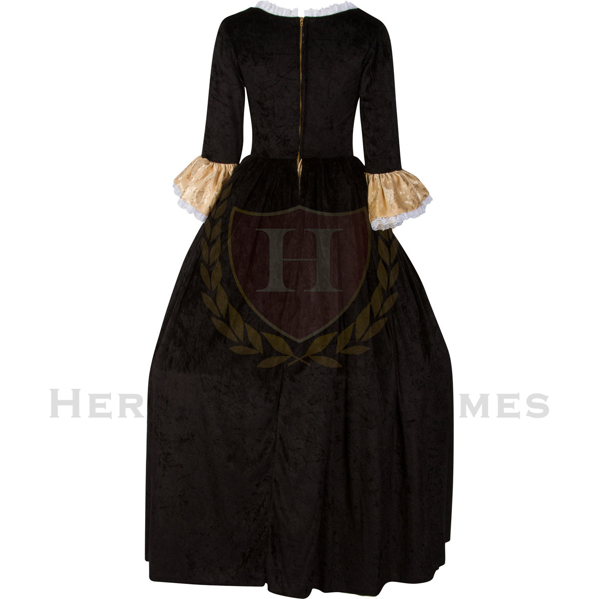 Women's  Velvet and Satin Jacquard Colonial Dress