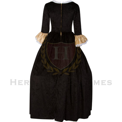 Women's  Velvet and Satin Jacquard Colonial Dress