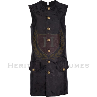 Men's Colonial Long Brocade Waistcoat, Colonial Period Gentleman’s Vest