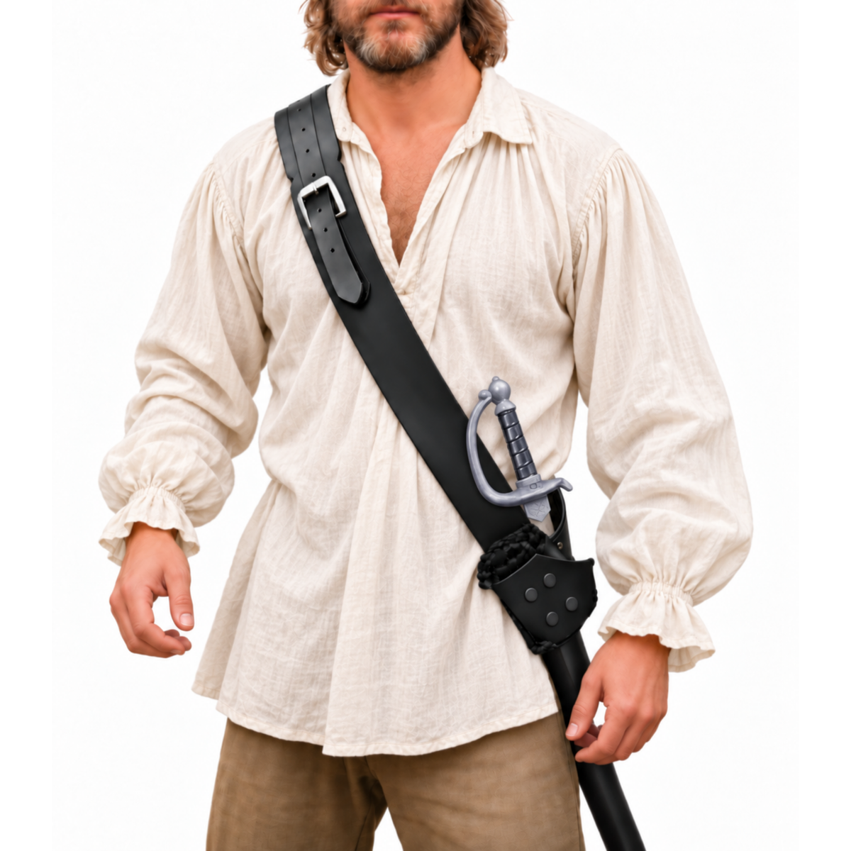 Pirate Leather Baldric Belt