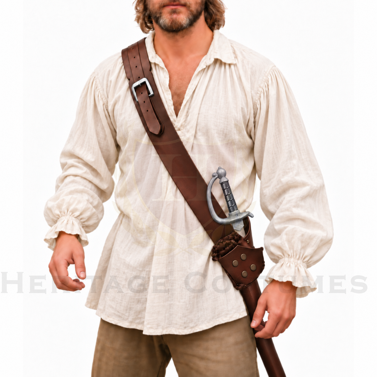 Pirate Leather Baldric Belt