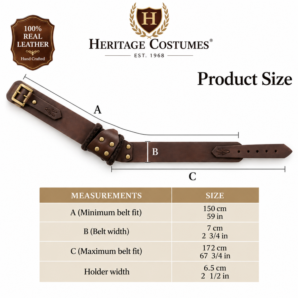 Pirate Leather Baldric Belt