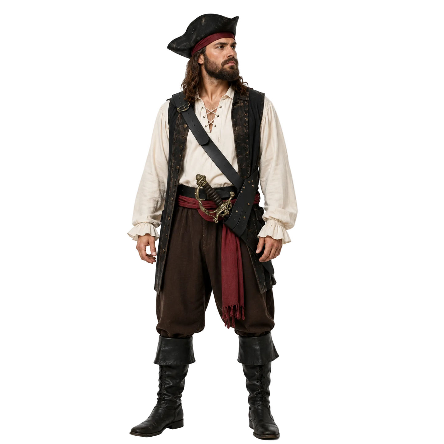 Pirate Leather Baldric Sword Belt