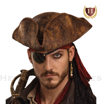 Pirate Tricorn Hat, Colonial Hat, Swashbuckler Hat