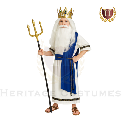Poseidon Neptune Children’s Greek Roman God of the Ocean Costume