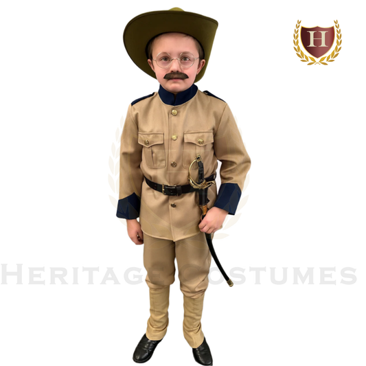 Theodore "Teddy" Roosevelt Children's Rough Rider Costume, Spanish American War Uniform