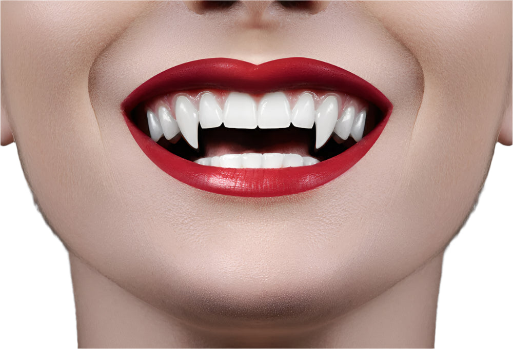 Vampire fangs – Realistic, sharp prosthetic teeth for vampire costumes, Halloween, cosplay, and gothic horror-themed events