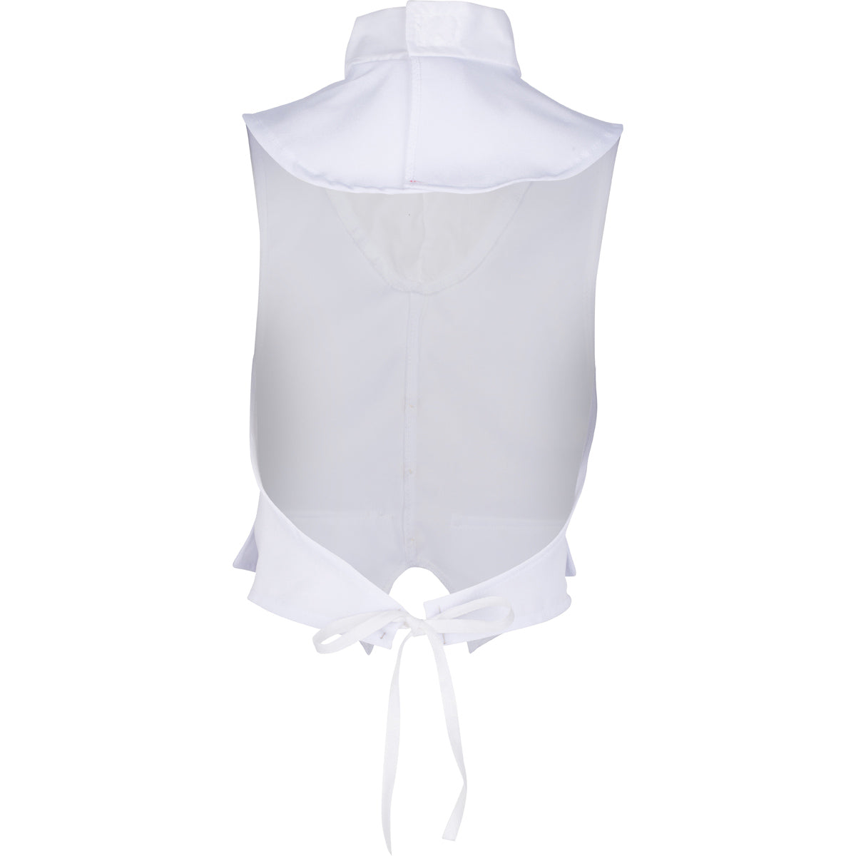 Back view of the white colonial military waistcoat, showcasing its classic design and tailored fit, perfect for historical reenactments and Revolutionary War costumes.