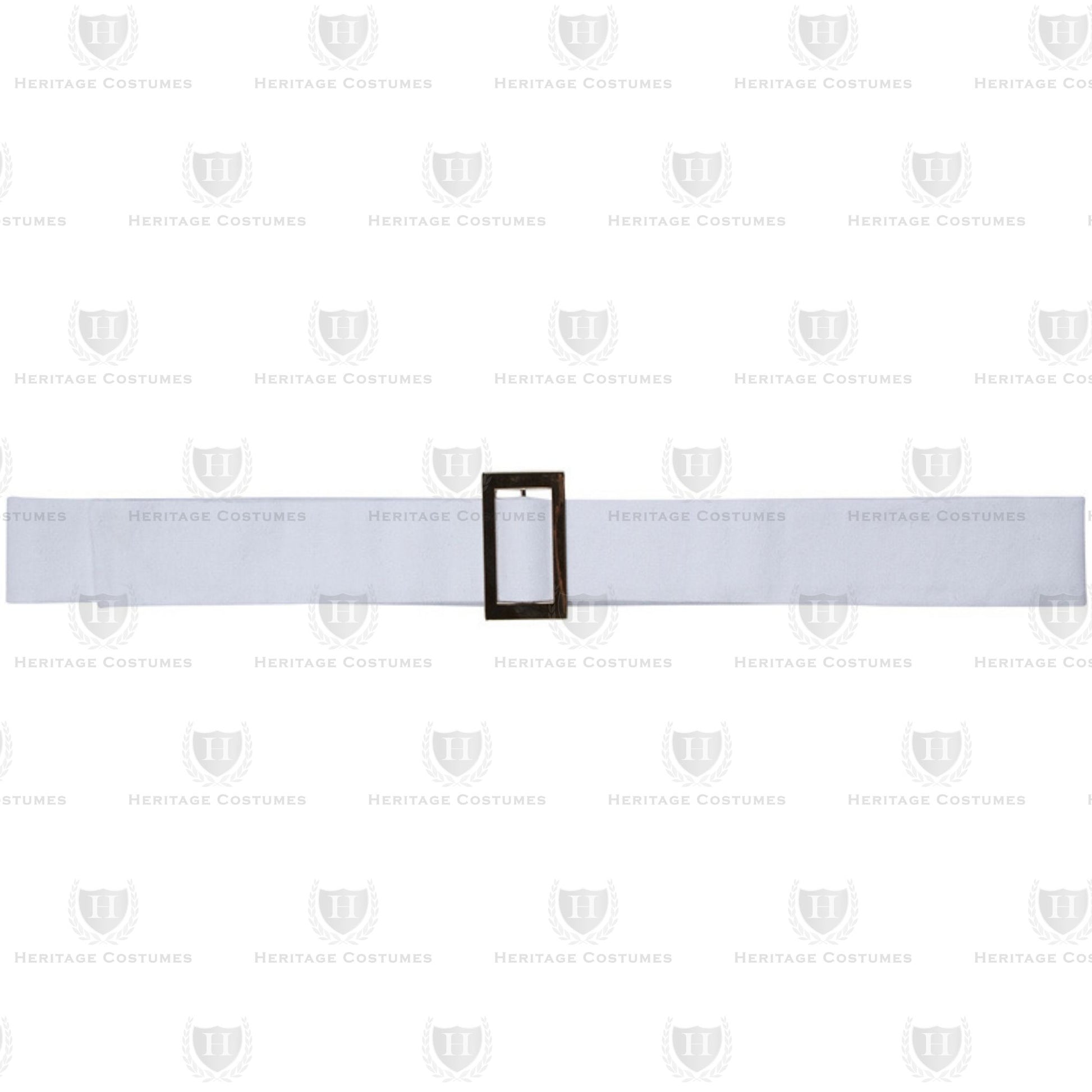 White canvas cross belt worn across the chest, historically used by soldiers to carry equipment like a bayonet or cartridge box, perfect for reenactments and historical costumes