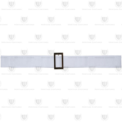 White canvas cross belt worn across the chest, historically used by soldiers to carry equipment like a bayonet or cartridge box, perfect for reenactments and historical costumes