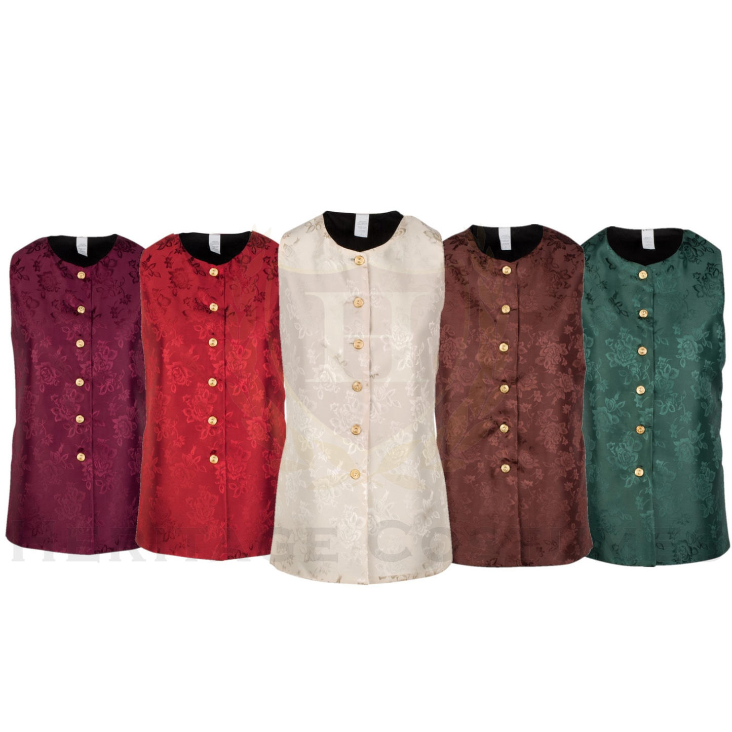 Women’s Colonial Brocade Waistcoat Pirate Vest