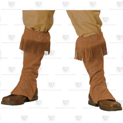 Frontier Faux Buckskin Shoe Covers - Frontier and Pioneer Costume Accessory - American Old West