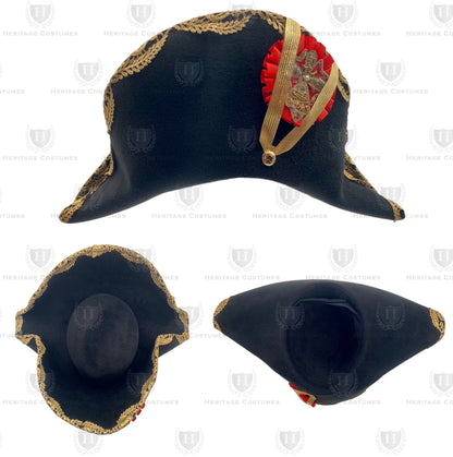 Deluxe Napoleonic Bicorne Hat for Historical Reenactments