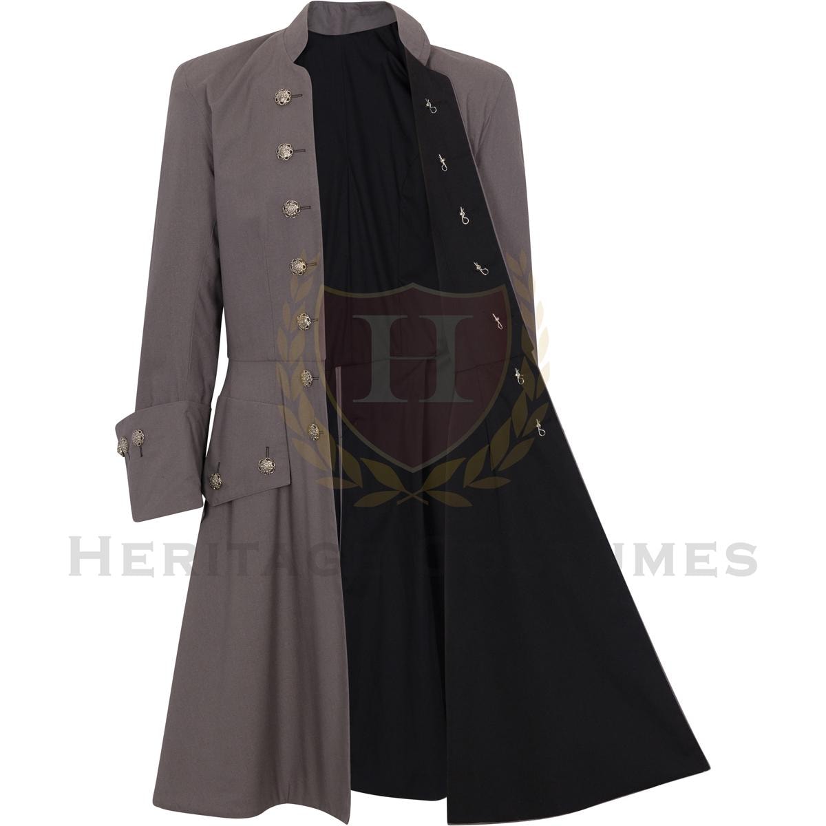 Men's Pirate Frock Coat, Buccaneer Captain's Jacket, Caribbean Pirate Coat