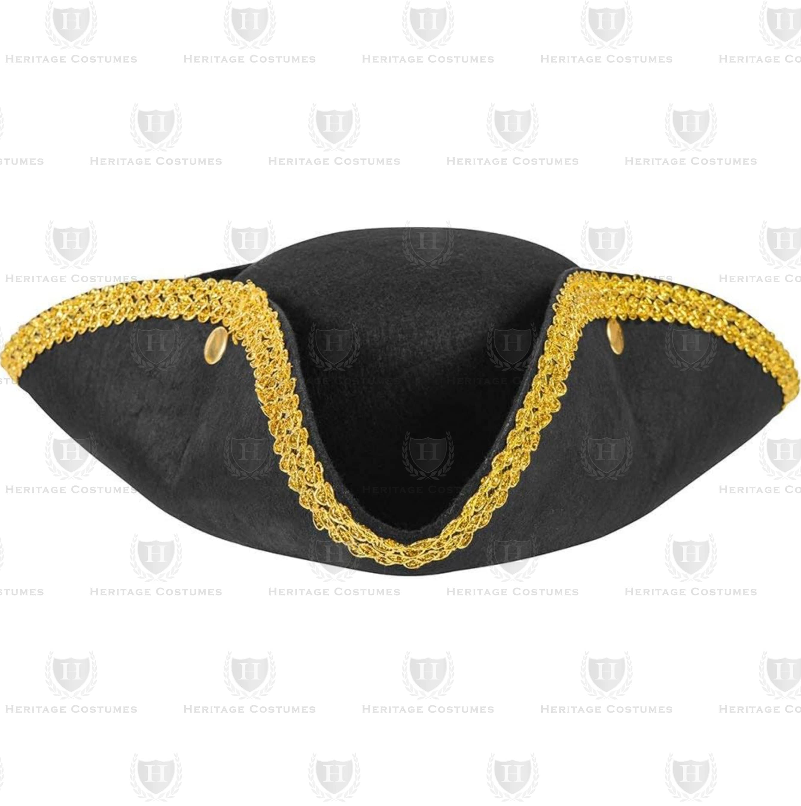 Colonial Tricorn Hat, 18th Century Colonial Hat, Revolutionary War Hat ...