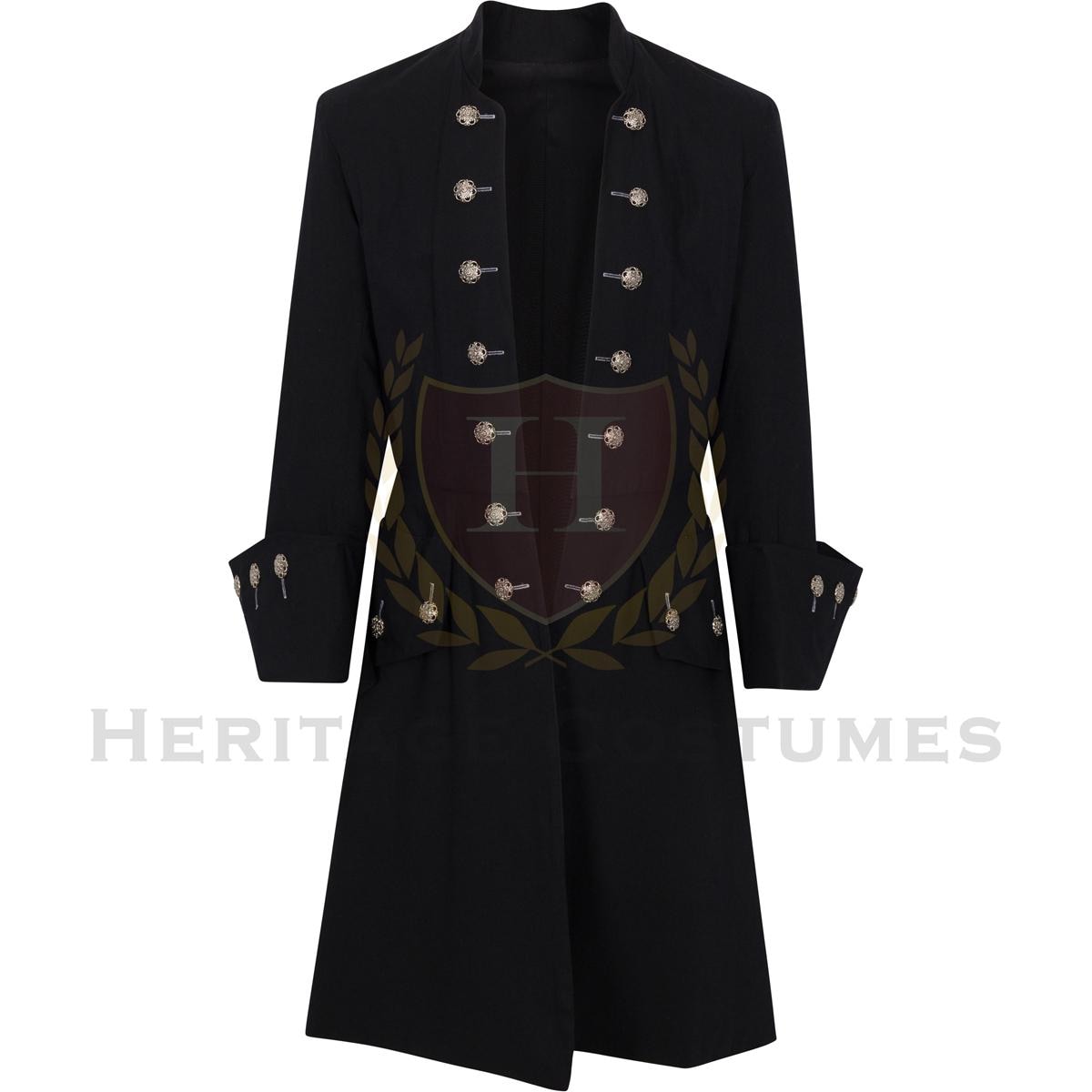 Men's Pirate Frock Coat, Buccaneer Captain's Jacket, Caribbean Pirate Coat