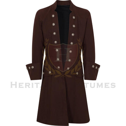 Men's Pirate Frock Coat, Buccaneer Captain's Jacket, Caribbean Pirate Coat