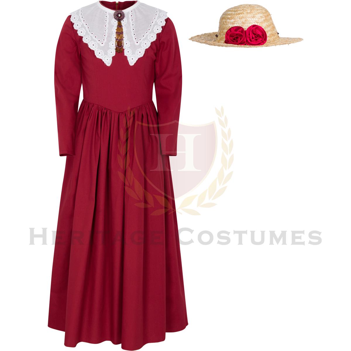 Victorian Girls Day Dress, Girl's Victorian Gown Victorian Girls Day Dress, Girl's Victorian Gown