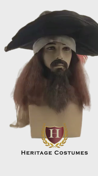 Barbosa Pirate Hat, Swashbuckler Hat, Pirate Captain Hat